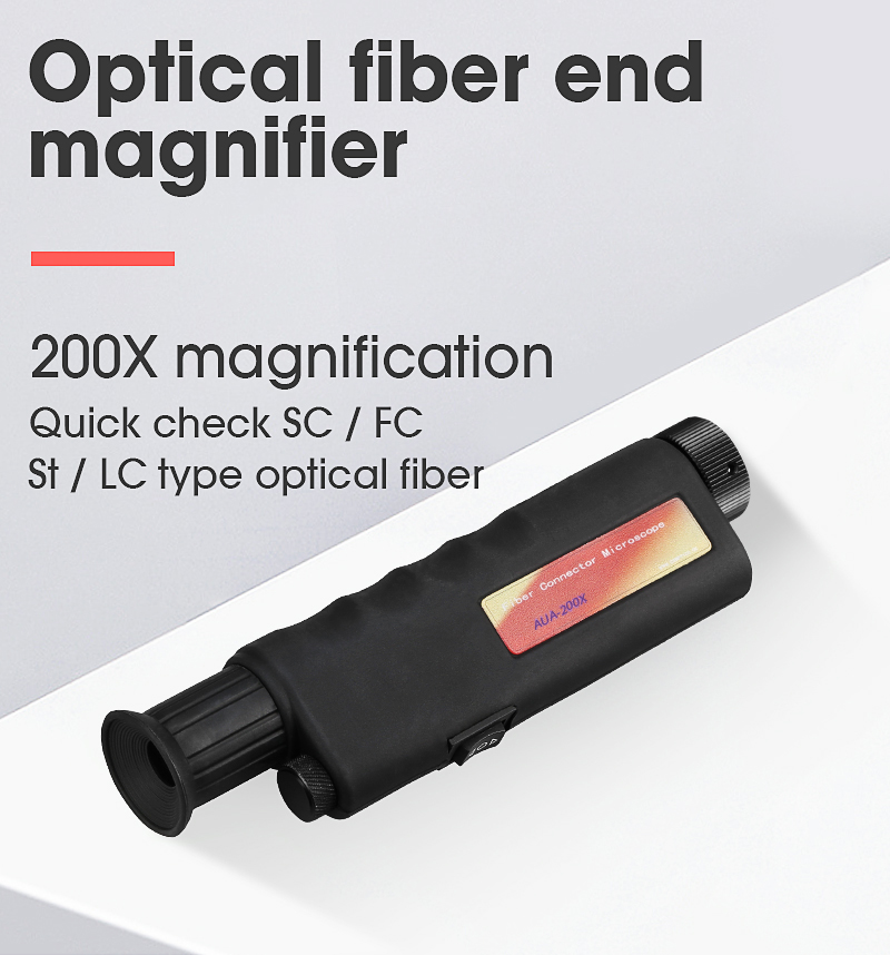 Optical Fiber End Face Magnifier Handheld 200X/400X Multiples Fiber Inspection Microscope