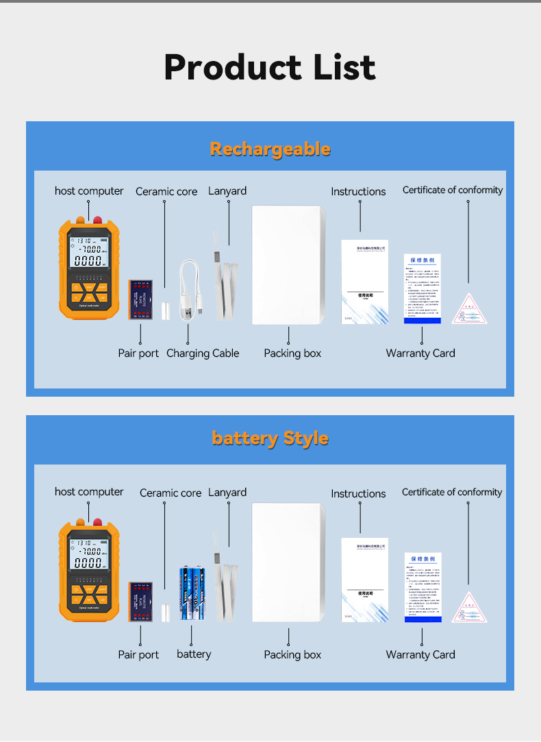 Optical Power Meter With VFL RJ45 Tester Mini Multifunction Machine